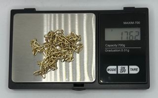 Cadena Bilbao de oro de 18k, 17.62 g, 63 cm.