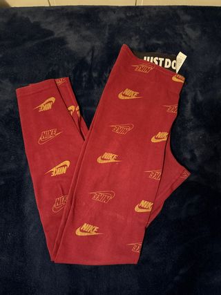 Leggings Nike Mujer Estampado Dorado Rojo