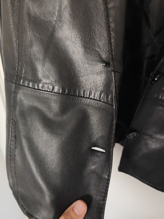 Cazadora cuero negra talla 44