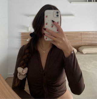 Camisa marrón Pull&Bear manga larga