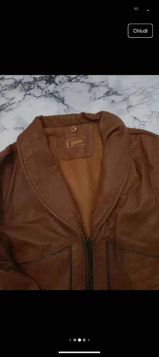 Giacca in vera pelle marrone