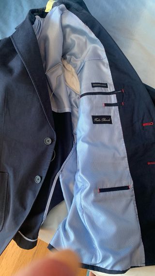 Americana de caballero azul