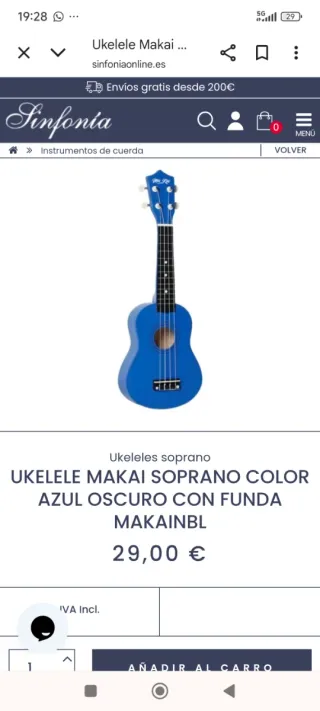 Ukelele Makai Soprano Azul Oscuro