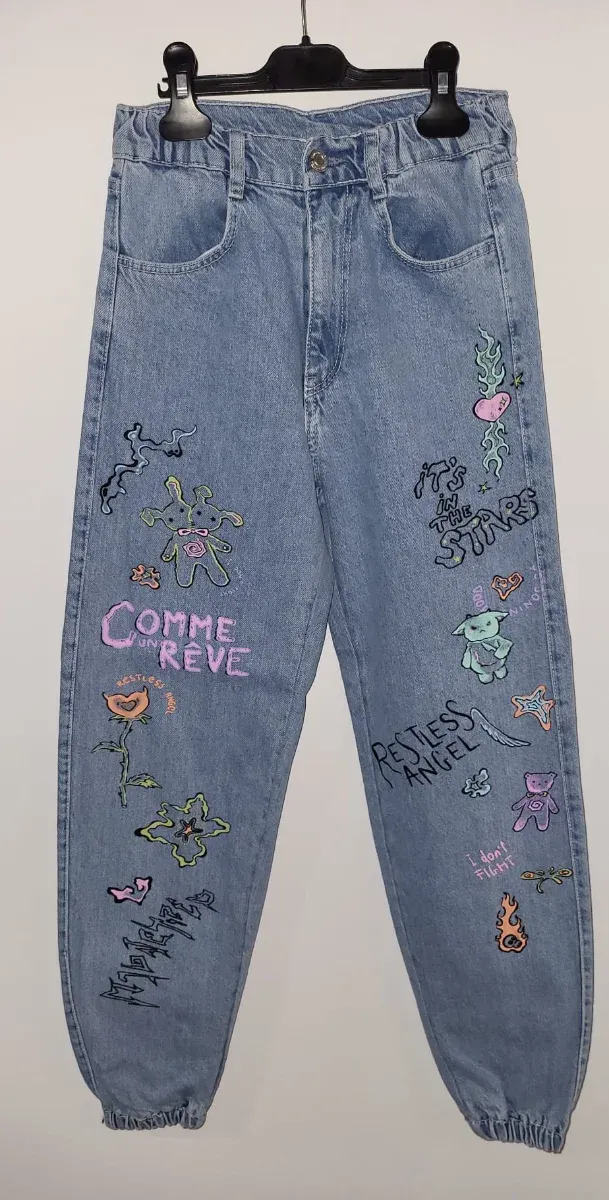 Pantalón tejano estampado 12 años