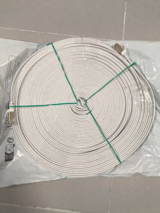 Cable Plano Ethernet 30m Blanco