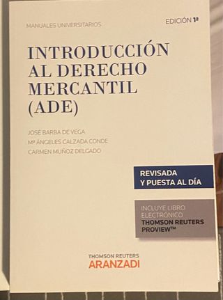 Introducción al Derecho mercantil (ADE) UNED