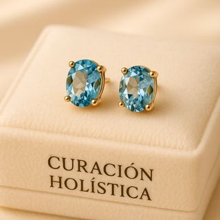 Pendientes de Aquamarina, Plata bañada