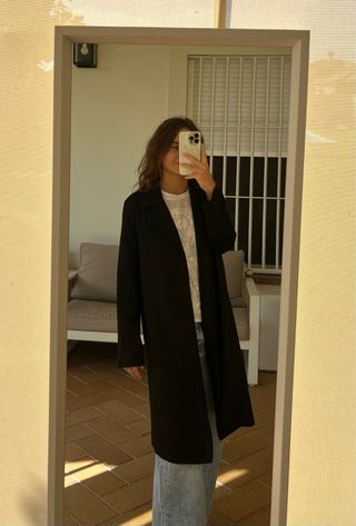 Gabardina Zara ante negra