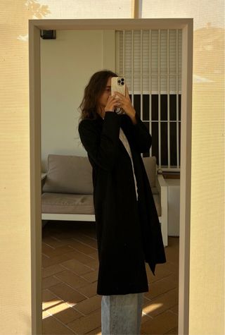 Gabardina Zara ante negra