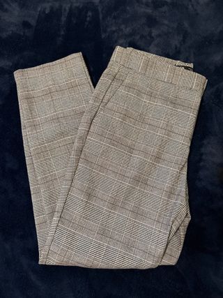 Pantalón de vestir Zara cuadros gris