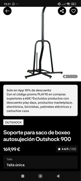 Soporte Saco Boxeo Outshock Autosujeción 900