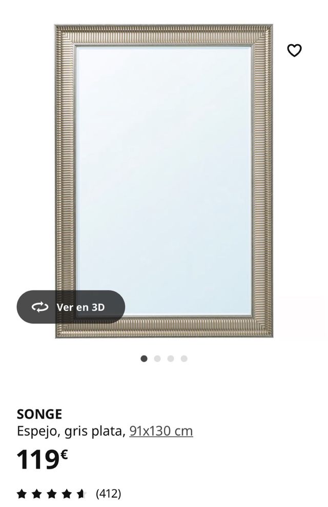 Espejo gris plata Ikea SONGE