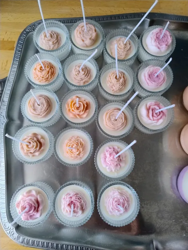 Candela profumata rosa