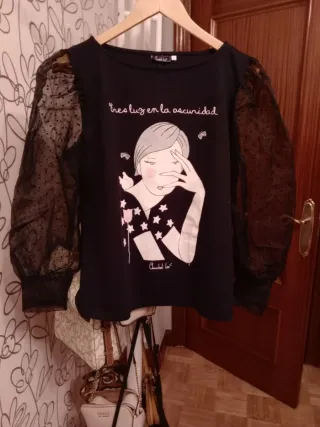 Camiseta Anabel Lee manga transparente