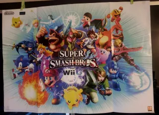 Póster Super Smash Bros Wii U 3DS Nintendo