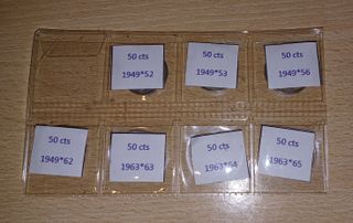 Lote 7 monedas 50 céntimos España