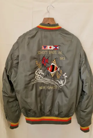 Bomber Schott NYC Ricamato Verde