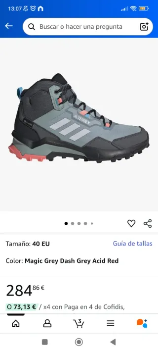 Botas Adidas Terrex Montaña Gore-Tex Gris Rosa