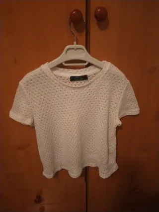 Camiseta Bershka Blanca Talla S