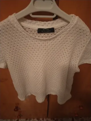 Camiseta Bershka Blanca Talla S