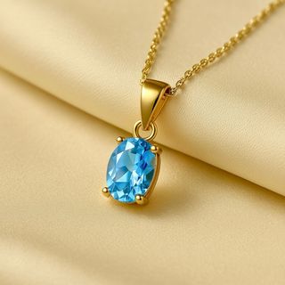 Collar de aquamarina en plata de ley