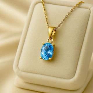 Collar de aquamarina en plata de ley