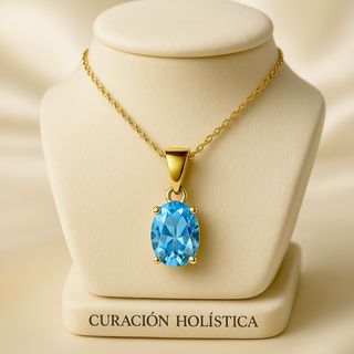 Collar de aquamarina en plata de ley