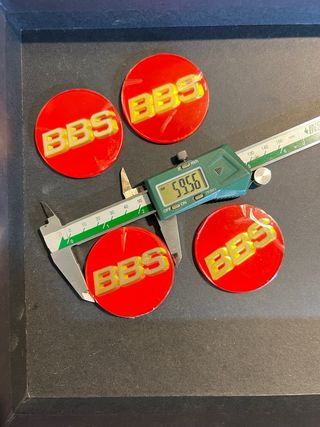 Tapas de buje BBS 60mm rojo y dorado 