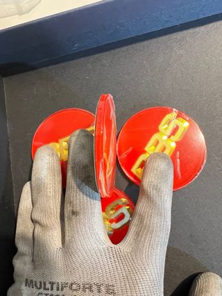 Tapas de buje BBS 60mm rojo y dorado 