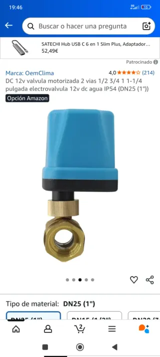 Válvula motorizada 12V DC DN25 (1)