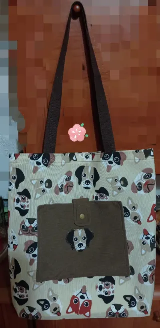 Bolso de mano con estampado de perros