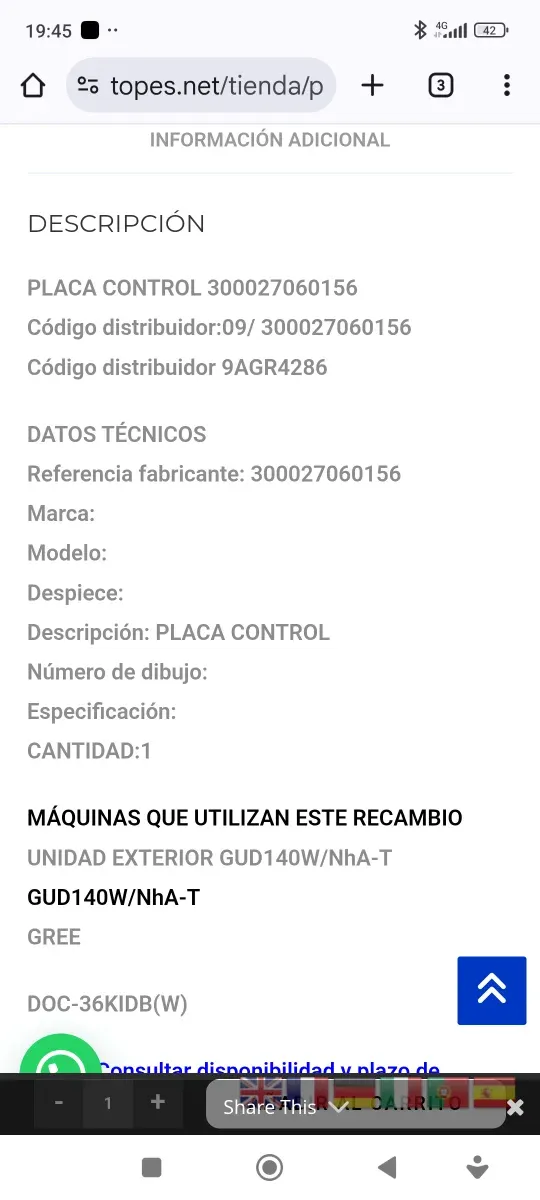 Placa Control Giatsu GIA-UO-48L01-R32