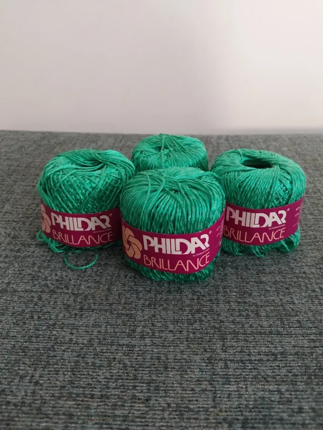 3 Ovillos Phildar Brillance Verde