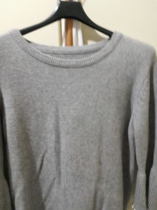 Maglia donna grigia con perle