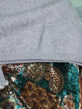 Maglia donna grigia con perle