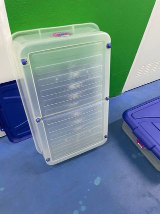 2 Cajas Plástico Almacenaje Tapa Ruedas