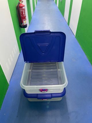 2 Cajas Plástico Almacenaje Tapa Ruedas