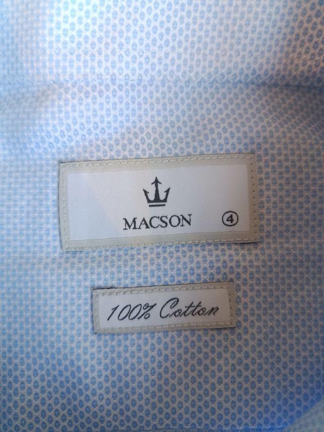 Camisa Macson Hombre Azul Claro Talla 4 | Algodón