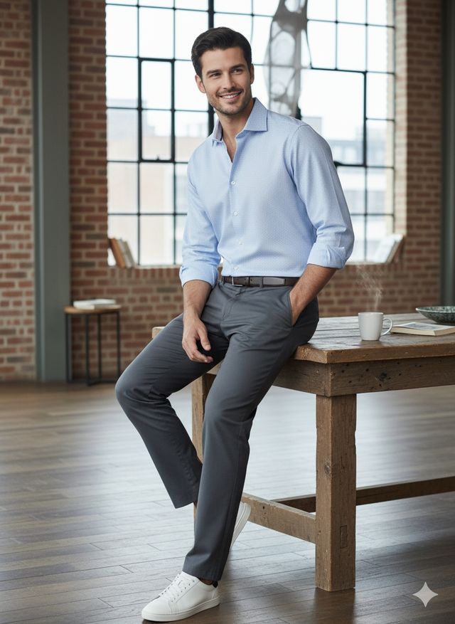 Camisa Macson Hombre Azul Claro Talla 4 | Algodón