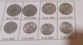 8 monedas 10 y 5 cts  jinete buen estado