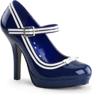 Zapatos Pin Up Couture Talla 38 Azul/Blanco