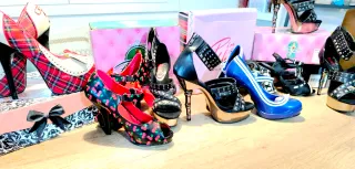 Zapatos Pin Up Couture Talla 38 Azul/Blanco