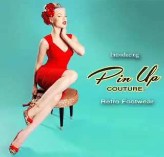 Zapatos Pin Up Couture Talla 38 Azul/Blanco