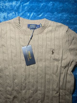 Jersey Polo Ralph Lauren Beige Cable Knit