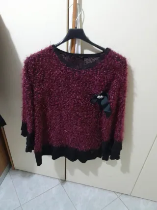 Maglia donna viola e nera