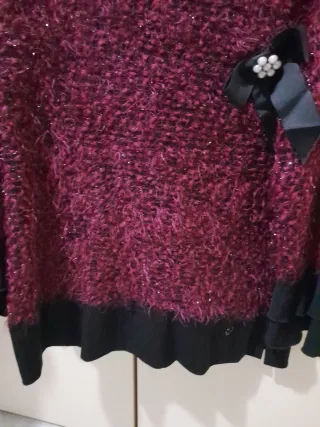 Maglia donna viola e nera