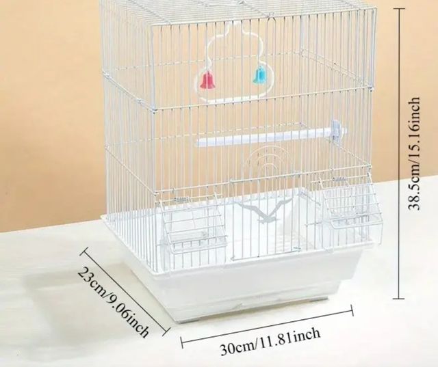 Gabbia per uccelli bianca