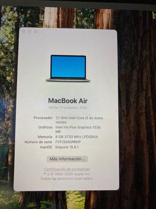 MacBook Air 2020 Plata/Gris Espacial