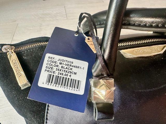 Bolso Cremieux Negro Piel y Ante, Nuevo
