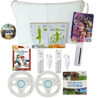 Wii + Wii Fit + Juegos Mario + mandos + accesor
